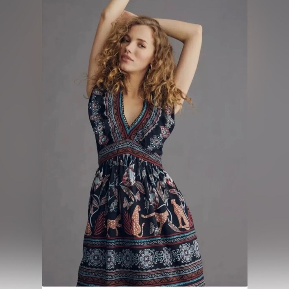 NWT anthropologie V-Neck Plunge Tunic Mini Dress